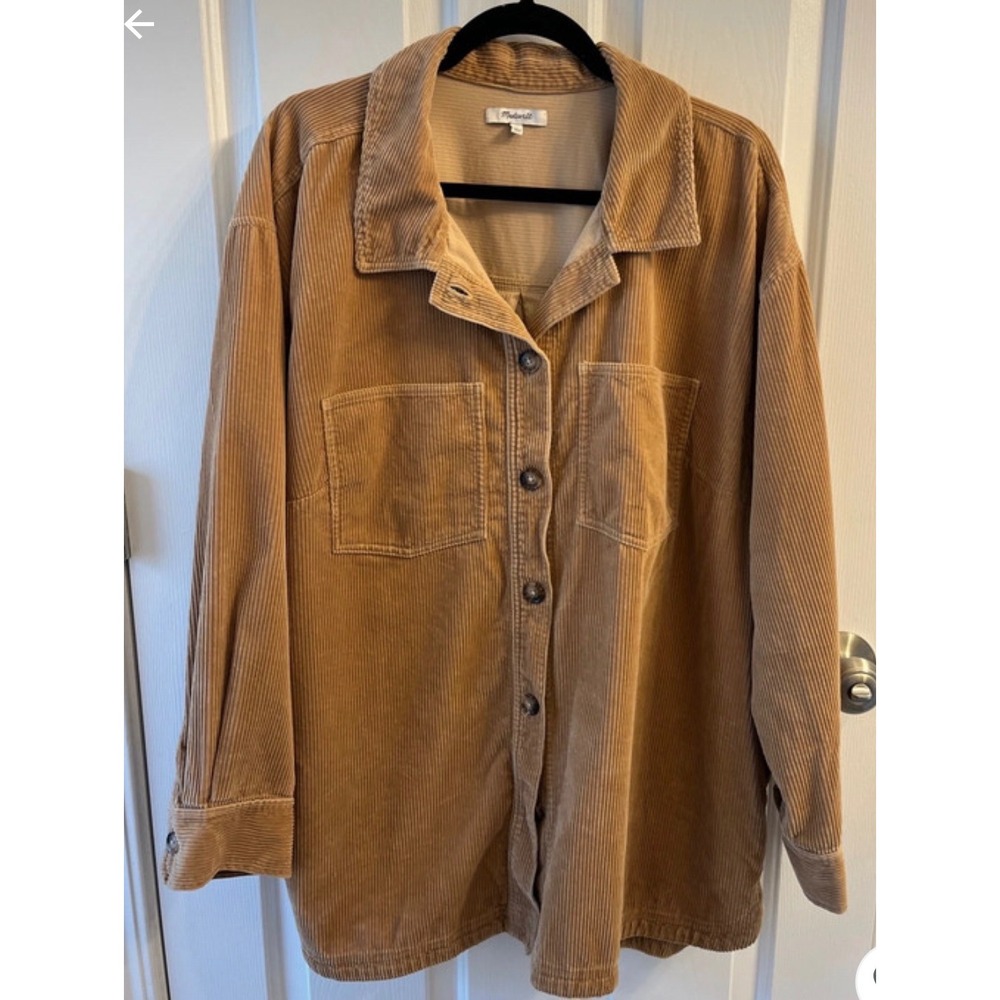 Madewell Size 2X Tan Light Brown Corduroy Jacket Shacket Autumn Fall Oversized